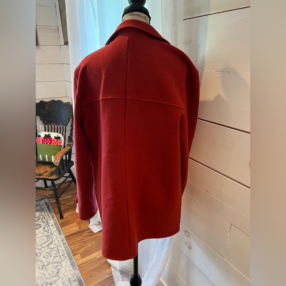 Vintage Laura Ashley women’s Red Toggle Coat, size large, EUC, winter, wool - Picture 2 of 10